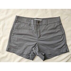 Old Navy Women’s Grey Everyday Chino Shorts Sz 12 Cotton Mid-Rise 4in Inseam
